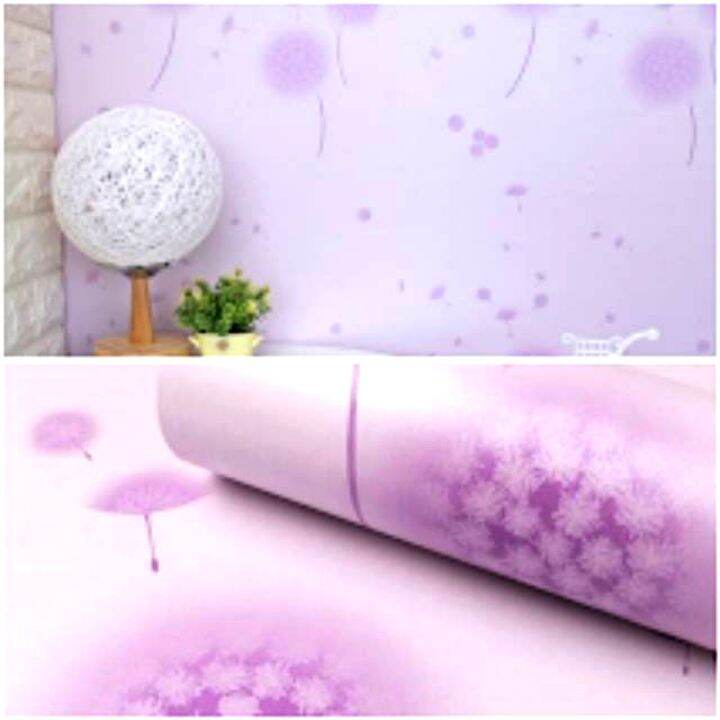 Wallpaper Sticker Dinding Bunga Dendelion Ungu Sticker Dinding Dekorasi ...