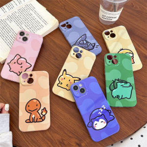 Cartoon Pokemon Phone Case Full Cover for  15Plus 16Promax Couples 14Pro Pikachu 13 Case Hard XR Edge Protection
