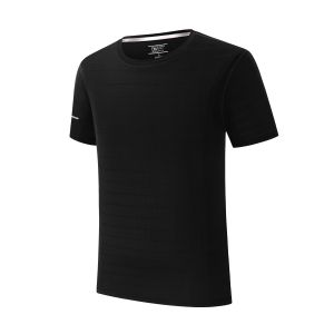 Quick Dry Running T-Shirt Short Sleeve Logo Outdoor Workwear Summer Sportswear Mens Loose Fit Polyester Fiber round Neck