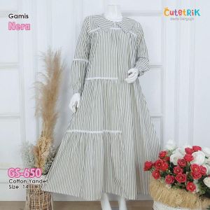 GAMIS KOREAN MOTIF LINE TEEN SERIES LD 96 GAMIS REMAJA NERA BY CUTETRIK TERBARU 2025 MOTIF SALUR MOTIF GARIS