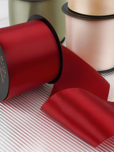 ริบบิ้นผ้าไหมสองด้านกว้าง 8 ซม. ตกแต่งงานแต่งงาน ริบบิ้นสีสันสดใส ริบบิ้นแดง ริบบิ้นผม ริบบิ้นผ้าซาติน ริบบิ้นผูกโบว์ผีเสื้อ