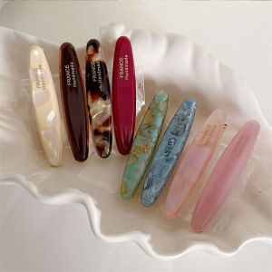 2 ชิ้น/เซ็ต Acetate ผมคลิปรูปไข่เรขาคณิตด้านข้าง Pins สีสัน Hairpin Elegant หวานผู้หญิงอุปกรณ์เสริมผม
