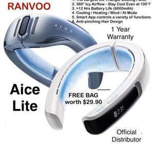 RANVOO ALICE LITE AI Neck Air Conditioner c/w Free Bag worth $29.90 Rechargeable 6000 mAh App Control (1 Year Warranty) New Arrival! Ready Stocks immediately !