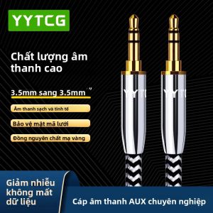 YYTCG Cáp Aux 3.5mm Cao Cấp Đầu Đực Âm Thanh Hi-Fi Stereo Đầu Nối Mạ Vàng Dây Âm Thanh Aux Để Nâng Cao Chất Lượng