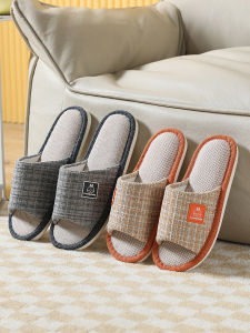 Dép Vải Lanh Mùa Xuân Cho Nam Và Nữ Trong Nhà Chống Trượt PVC Đế Dày 15-35cm Thoải Mái Thoáng Khí Thoáng Khí