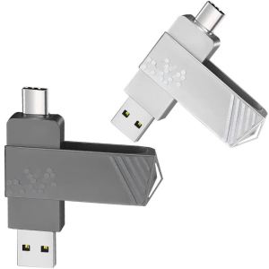 USB2.0 2IN1 TYPE-C USB Flash Drive 128GB 64GB 32GB Type-C Interface Cellphone Computer Mutual Transmission Portable U Disk Metal