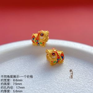 925 Ancient Style Silver Plated Accessories Inlaid Emerald Lucky Beads Burning Blue Xingshi as Right as Rain Spacer Beads DIY Bracelet