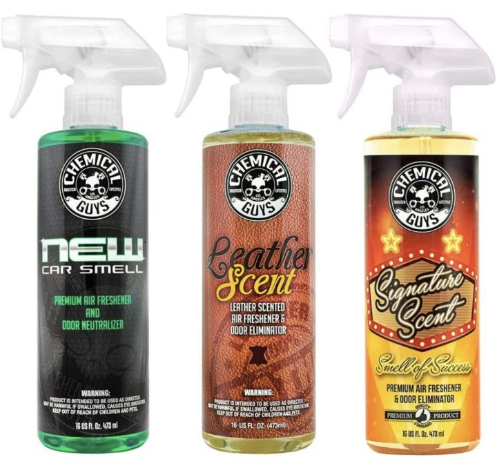 Chemical Guys Air Freshener Kit New Car Scent, Leather Scent