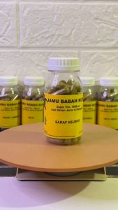 Obat Saraf Kejepit Herbal Sakit Pinggang Menjalar ke bokong Kaki Kesemutan Lumpuh - Jamu Babah Kuya Ramuan Tradisional 100% Herbal Murni (KAPSUL)