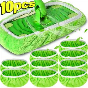 10Pcs Reusable Microfiber Mop Pads Furniture Flooring Sweeper Cleaning Cloths Mop Head Replacement Washable Rag Towel