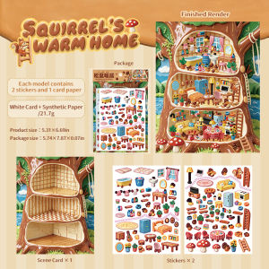 2 Style Secret Base Series Landscape Stickers Tree Hole Theme Simulated Ceramic Texture Scene Sticker DIY Scrapbook Diary Decor