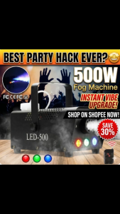 [SG Stock] 500W LED Fog Machine | Wireless Remote Control | 12 Colors & Strobe Effect | 4-Min Fast Warm-up Smoke Machine for Party Wedding Stage & DJ Club