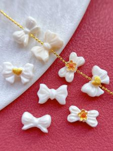 เครื่องประดับ DIY รูปผีเสื้อชิ้นเล็กทำจากกระดูกมังกรธรรมชาติ ประดับด้านข้าง รูด้านหลัง เครื่องประดับแฟชั่น