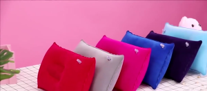 หมอนเป่าลม PVC flocked เป่าลม รองคอรูปตัวย รองคอสำหรับเดินทาง รูปตัวยูแฟชั่นมัลติฟังก์ชั่น