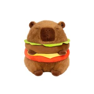 Funny Hamburg Capybara Plush Toy Fluffty Cute Plushie Doll Simulation Capibara Anime Stuffed Animals Soft Plush Gift Kid Toys