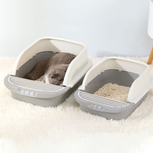 HATELI Splash-proof Full Semi-enclosed Cat Toilet Cat Supplies Elegant and Beautiful Cat Litter Box