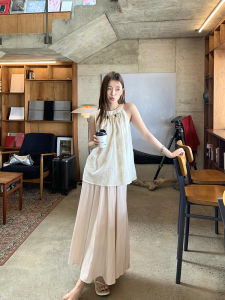 New Chinese Style Sleeveless Neck Hanging Vest Womens Loose Slimming Cotton Linen Summer Top Fashionable Versatile Casual Wear