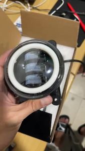 2pcs Lampu kabut Led Daymaker 4 inch 3 Lensa Full Ring 2 Warna Amber Putih 12-24V 30w Foglamp