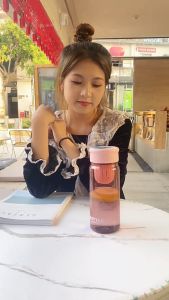 FASHION BIT 650ml Vibrant Portable Tea Bottle with Filter | Slim Water Bottle Tea Infuser | Botol Air Plastik | 茶水分离杯 泡茶水瓶 水壶