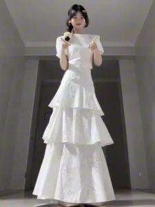 CHANGTONG | White Elegant Stylish Korean Style Two-piece Set
