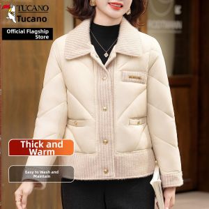 TUCANO | Silk-like Filling Mid-aged Women Short Jacket Winter Coat
