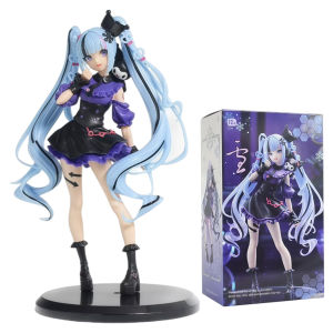 Bandai | 21CM Hatsune Miku X Cinnamoroll Raccoon Demon Kuromi Kawaii Anime Peripheral Figure PVC Action Figure Model Doll Toy Gift