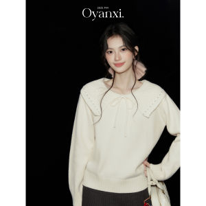OUYANGXI | Áo Sweater Len Cổ Rùa Mềm Có Dây Kéo