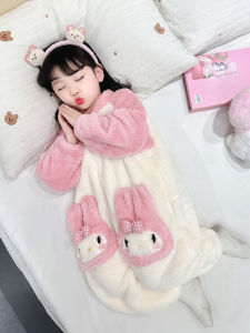 Thickened Coral Fleece Baby Home Clothes Autumn Winter Style Flannel Baby Sleep Bag Childrens Clothing Pajamas for Toddlers Girls