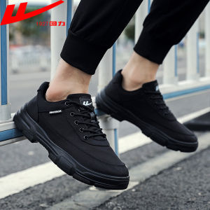 Warrior Mens Shoes Casual Work Shoes Black Running Sports Shoes Soft Bottom and Wear Resistance Labor Protection Cloth Shoes Shoes for Work