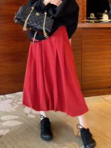 MANMI | Fashionable Red A-Line Skirt