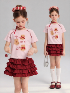 iplant | High Intelligence Kids Fun Aesthetics Bear Print Cotton Blend Girl T-Shirt