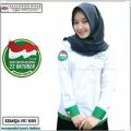 Kemeja wanita putih lengan panjang jumbo HSN-Kemeja Hari Santri Nasional-Baju wanita anak pondok. 