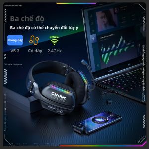 Tai Nghe Chơi Game Có Dây ONIKUMA GT808 Với Micro RGB Bộ Giảm Âm Không Dây 2.4GHz Cho PS5 PS4 PC Mac - Tai Nghe Nhét Tai Động