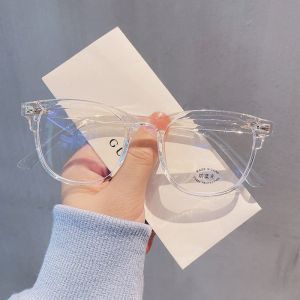 Siêu Nhẹ Chống Ánh Sáng Xanh Kính Dành Cho Nữ Retro Gương Phẳng Máy Tính Kính Gọng Vuông Giả Kính Hợp Thời Trang Thời Trang
