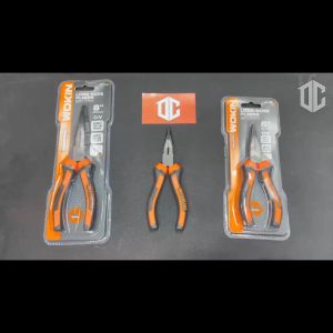 Kìm nhọn công nghiệp đa năng 8"/200mm 101208 Wokin thép CR-V màu đen tay cầm nhựa hai thành phần dùng để kẹp giữ