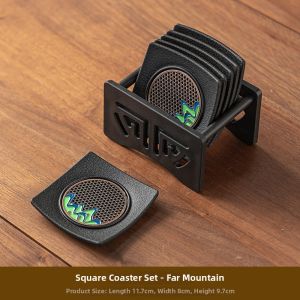 Household Anti-slip Insulated Enamel Square Tea Coaster