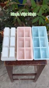 Khay đá 6 viên vuông nhựa dẻo bền việt nhật 6961-1 an toàn tiện lợi khuôn làm thạch rau câu 2