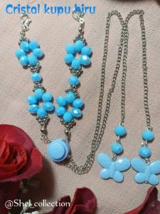 konektor masker twin1 Cristal ceko biru kupu-kupu