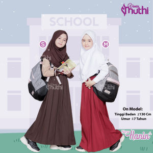 Grosir Hijab Kerudung Anak Sekolah SD Hanin Size M 7-13 Tahun Jilbab Instan Vania Muthi Bahan Kaos