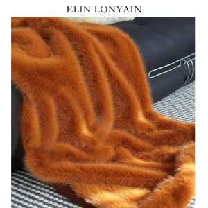 ELIN LONYAIN | Modern Simple Red Imitation Fox Fur Blanket