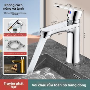 YALANDENG | Vòi Nước Phòng Tắm Đồng cho Nhà Dùng Nước Lạnh và Nóng Mũi Dài