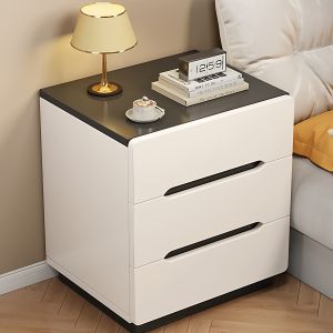 Sleek Modern Bedroom Bedside Nightstand Compact Drawer Storage