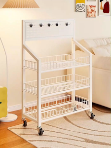 ICIC Kitchen Organizer Storage Rack with Wheels Supermarket Shelf Display Rack 4/5 Tier Snack Shelf Beverage Small Food Toy Display Stand Kitchen