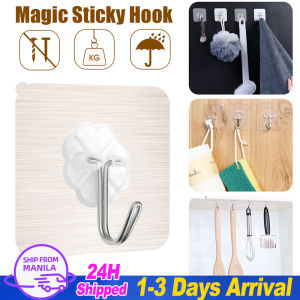 10PCS Transparent Traceless Hooks: Strong Sticky Wall Hanging Hooks Hanger Self-adhesive Heavy Duty Storage Hooks Holder