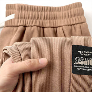 Spring Autumn Thin Corduroy Sweatpants Loose Cuffed Trousers for Men Casual Versatile Long Pants Workwear Loose Fit Youthful