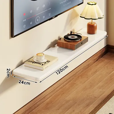 Floating Drill-Free Wooden Wall Shelf