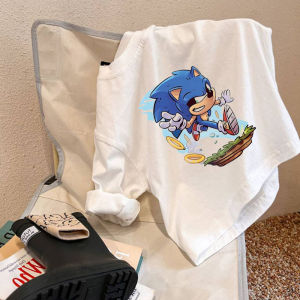 Bandai | Pure Cotton Boys and Girls Long-sleeved T-shirt Childrens Cartoon Hedgehog Sonic Sonic Childrens Round-neck Top