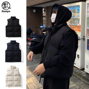 Mens Cotton Vest Winter Thickened Casual Stand Collar American Style Sleeveless Shoulder Pad Jacket New 2025 Fashion Youth Popular Loose Fit