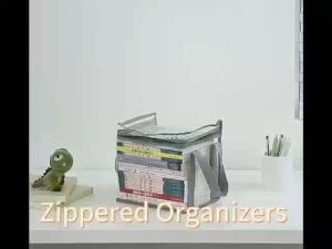 Large Book Organizer Storage Bag Waterproof Dust-proof Storage Box Clear PVC Snack Storage Bag with Zipper Handle