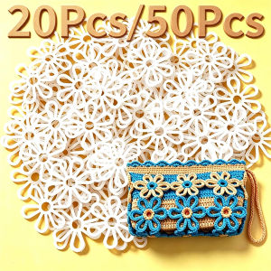 20/50Pcs Plastic Pattern Weaving DIY Handcraft Petal Flower Handbags Weaving Decoration Accessories Crochet Weaving Accessory